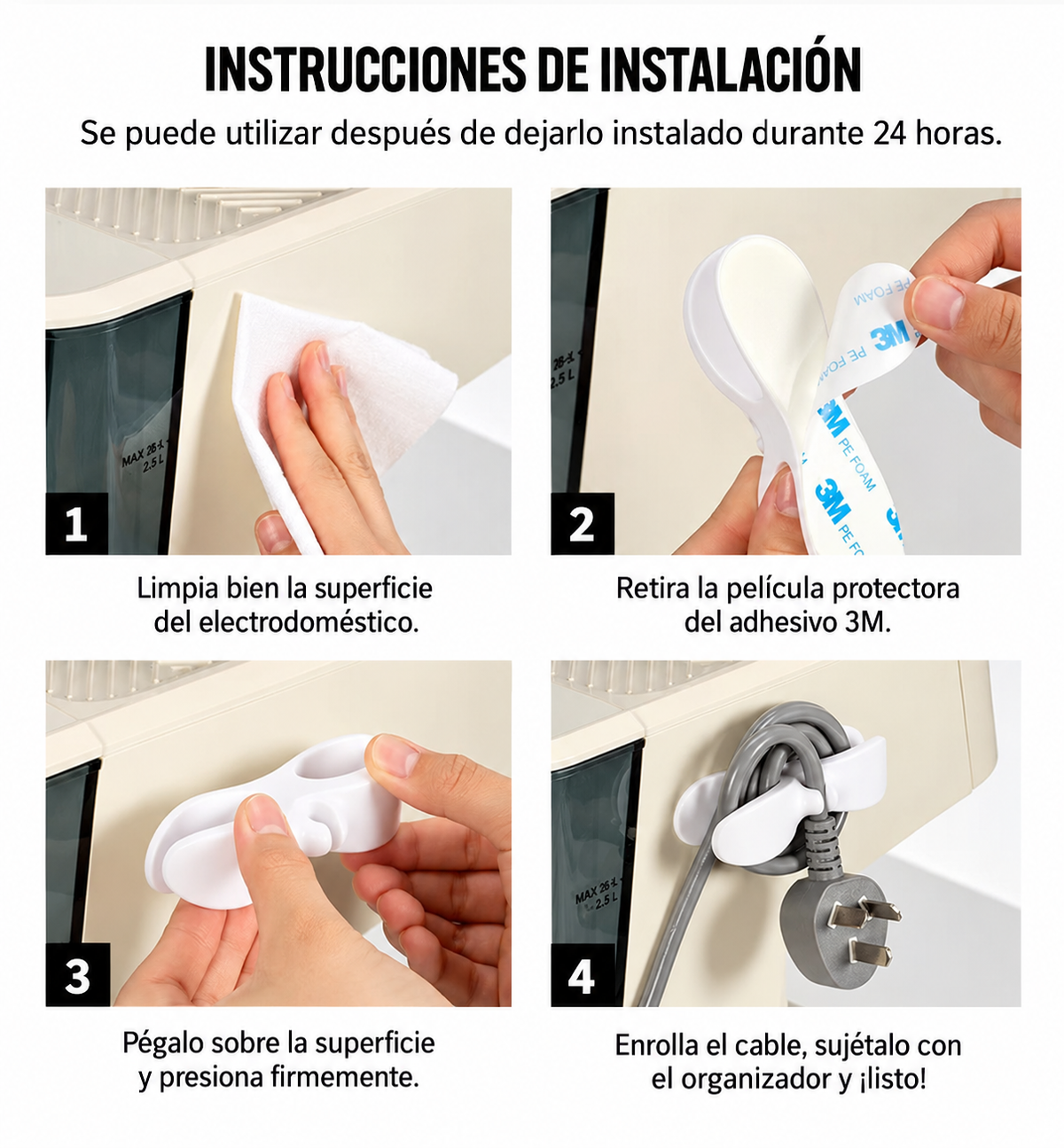 CableFix (Pack 6 unidades) - Cables ordenados en segundos