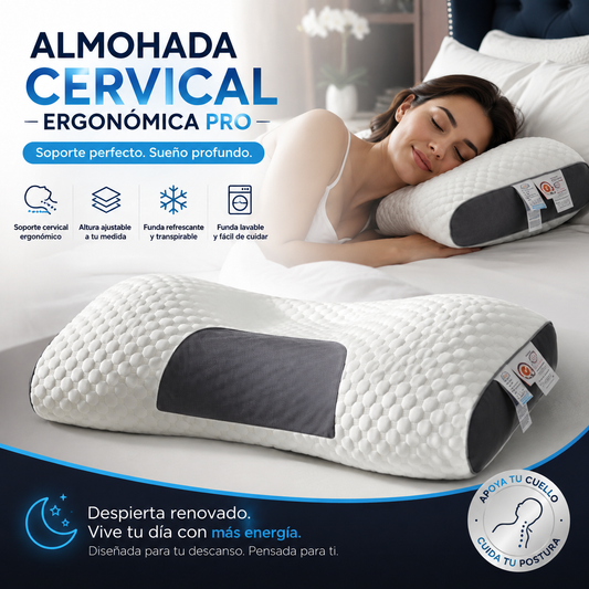 Almohada Cervical Ergonómica PRO™ - Descanso cómodo toda la noche