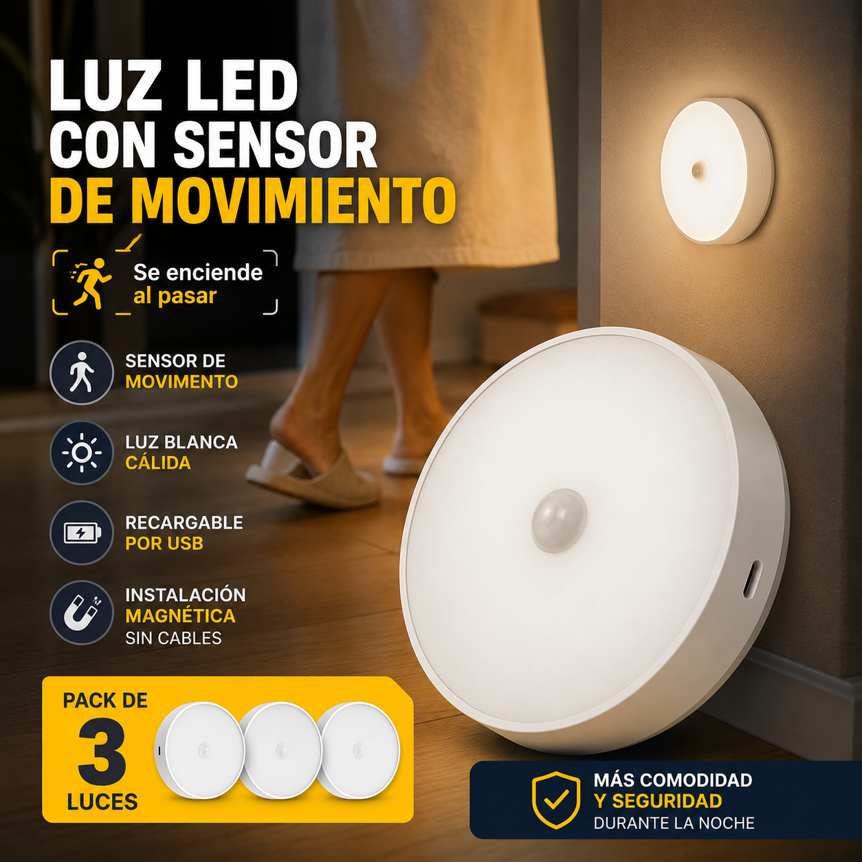 Luz LED con Sensor Pro™ - Se enciende al pasar