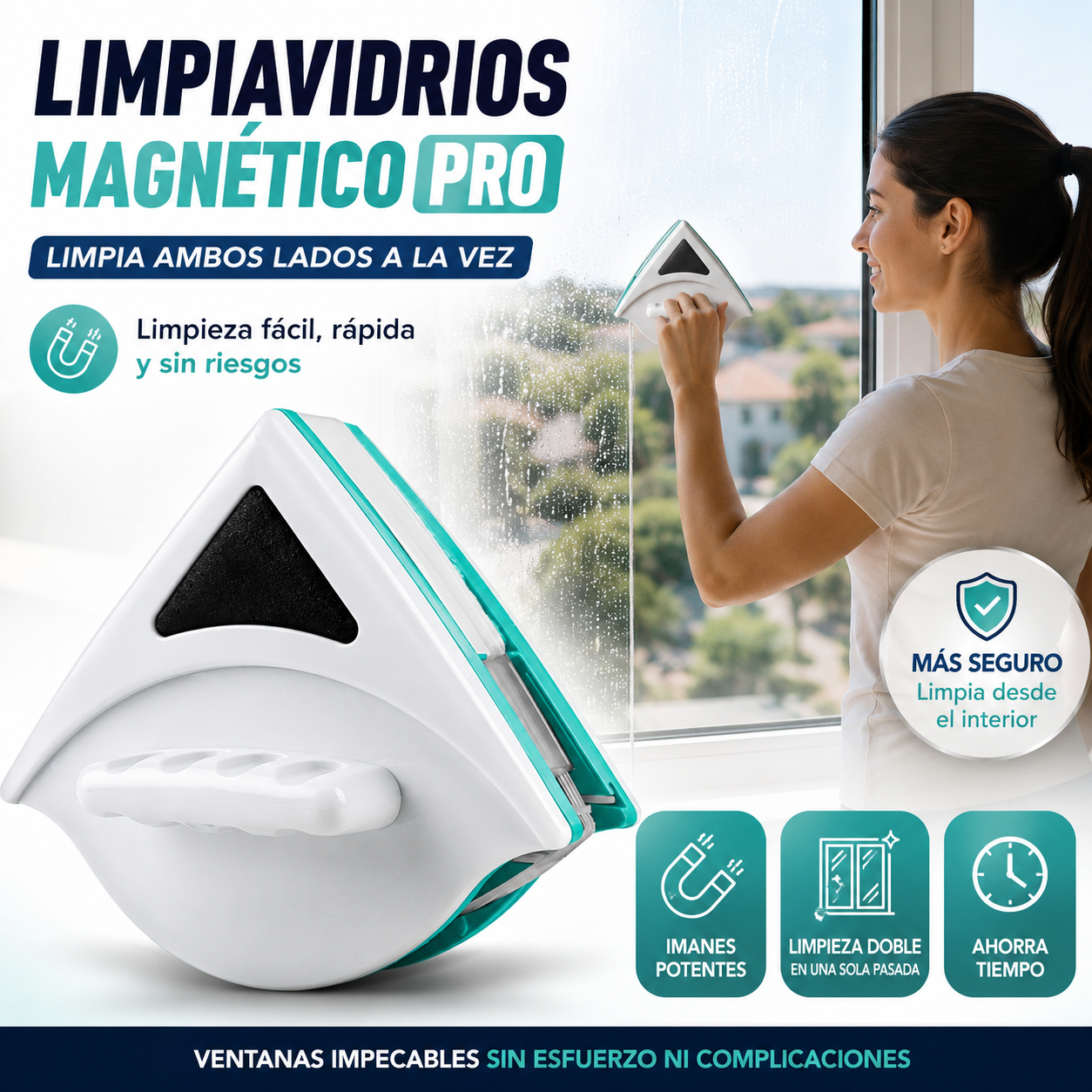Limpiavidrios Magnético Pro™  - Menos tiempo, más brillo