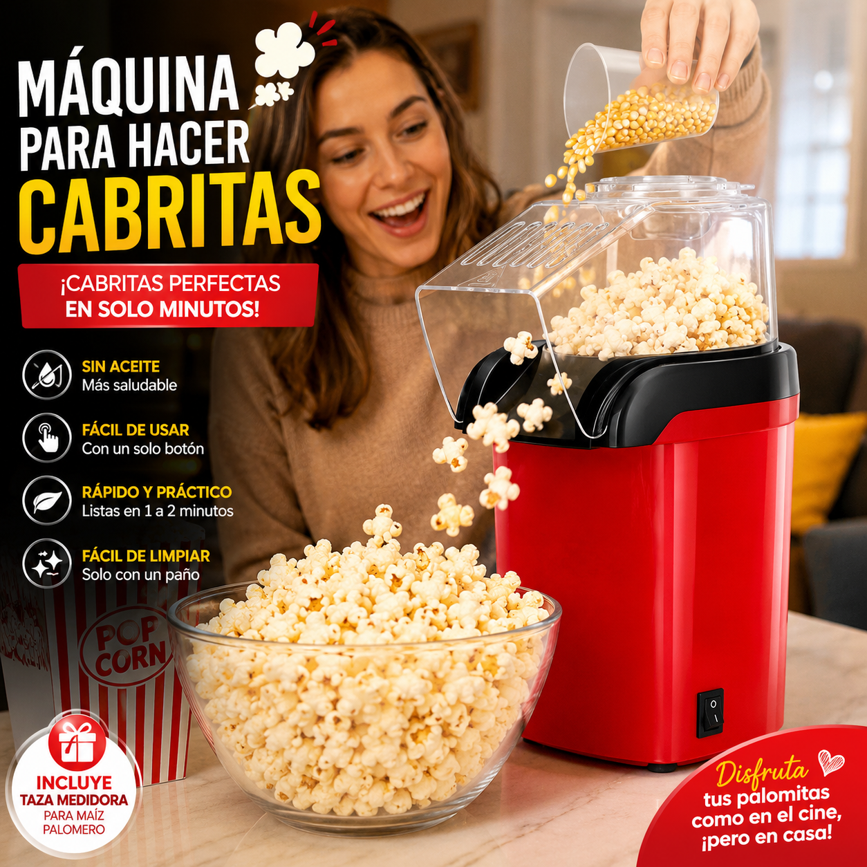 Maquina para cabritas 🍿🤩 Tu cine en casa.