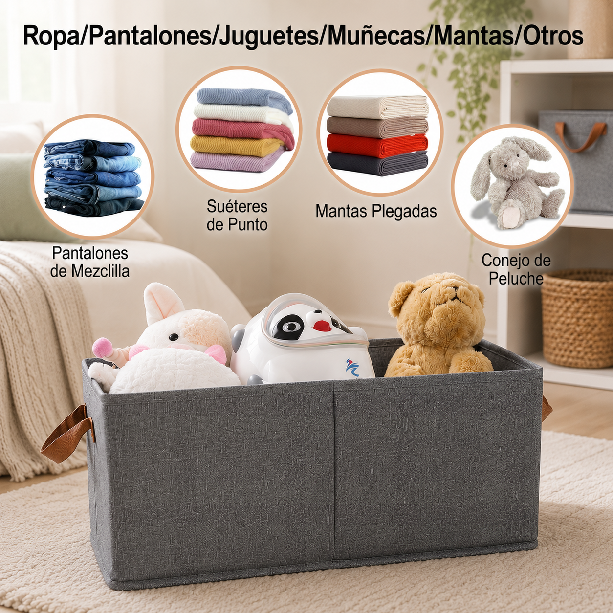 3 Cajas Organizadoras Plegables Max - Organiza cada rincón fácilmente.