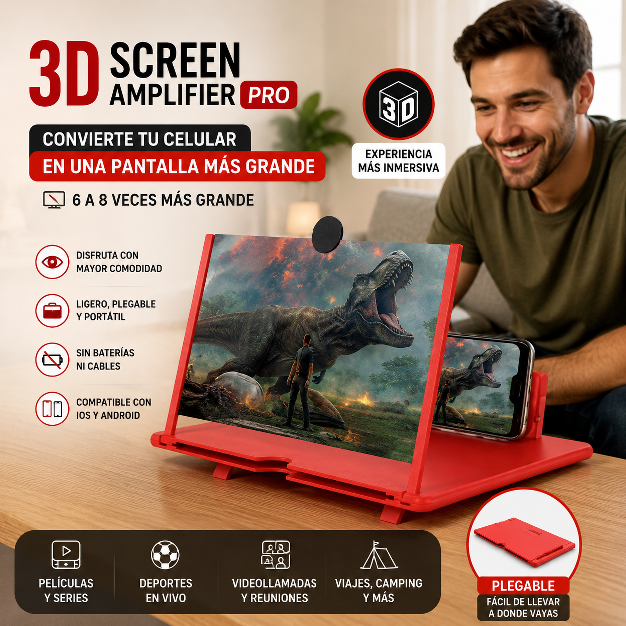Amplificador de Pantalla 3D - Disfruta una pantalla más grande