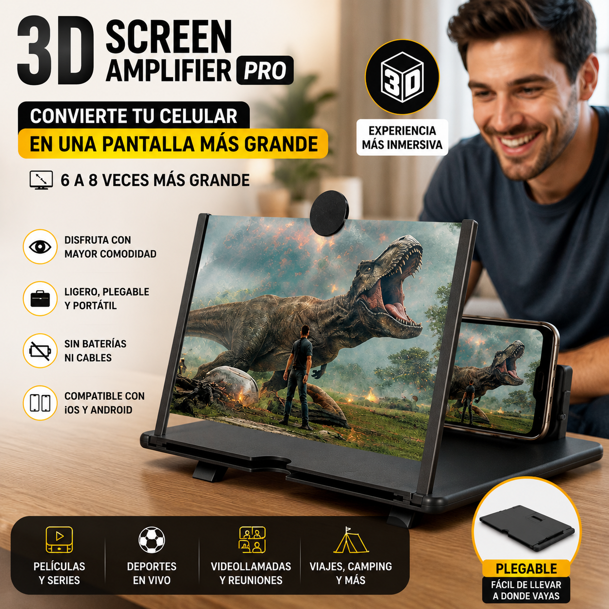Amplificador de Pantalla 3D - Disfruta una pantalla más grande