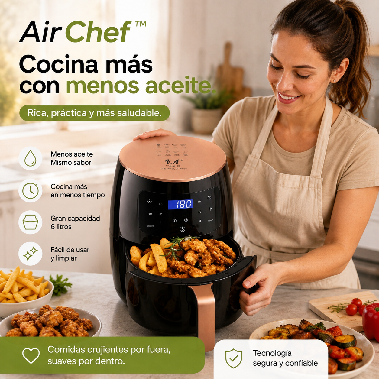 AirChef™ - Cocina más con menos aceite.