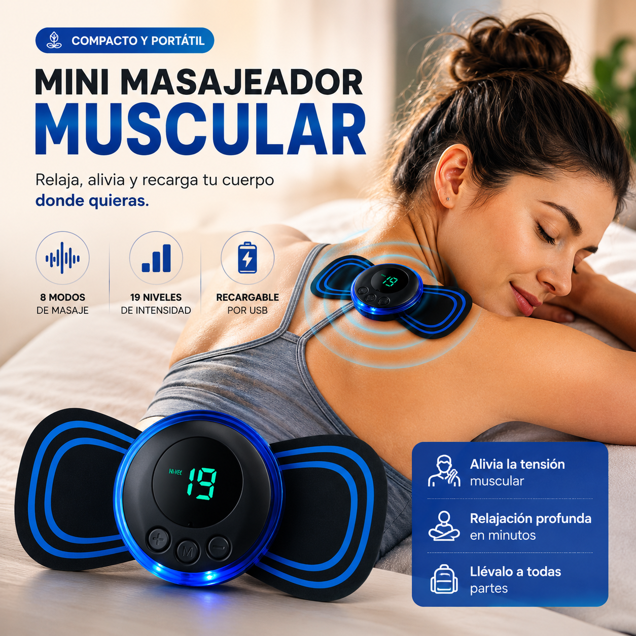 Mini Masajeador Muscular Portátil - Relajación muscular donde quieras