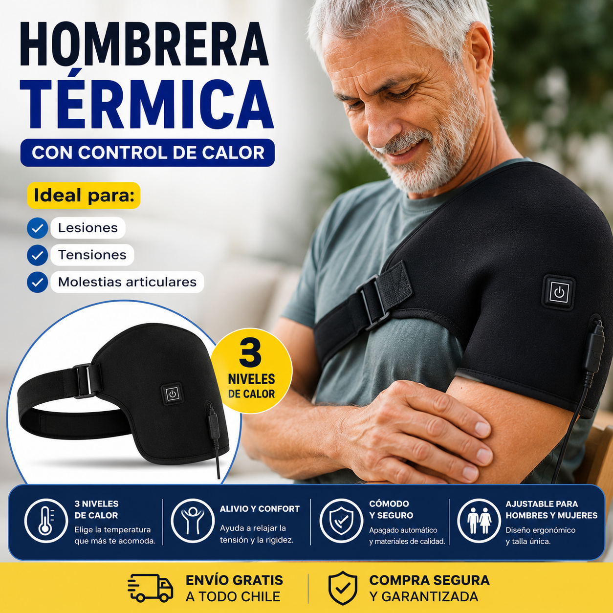 Hombrera Térmica 3 Niveles - Calor reconfortante para tus hombros