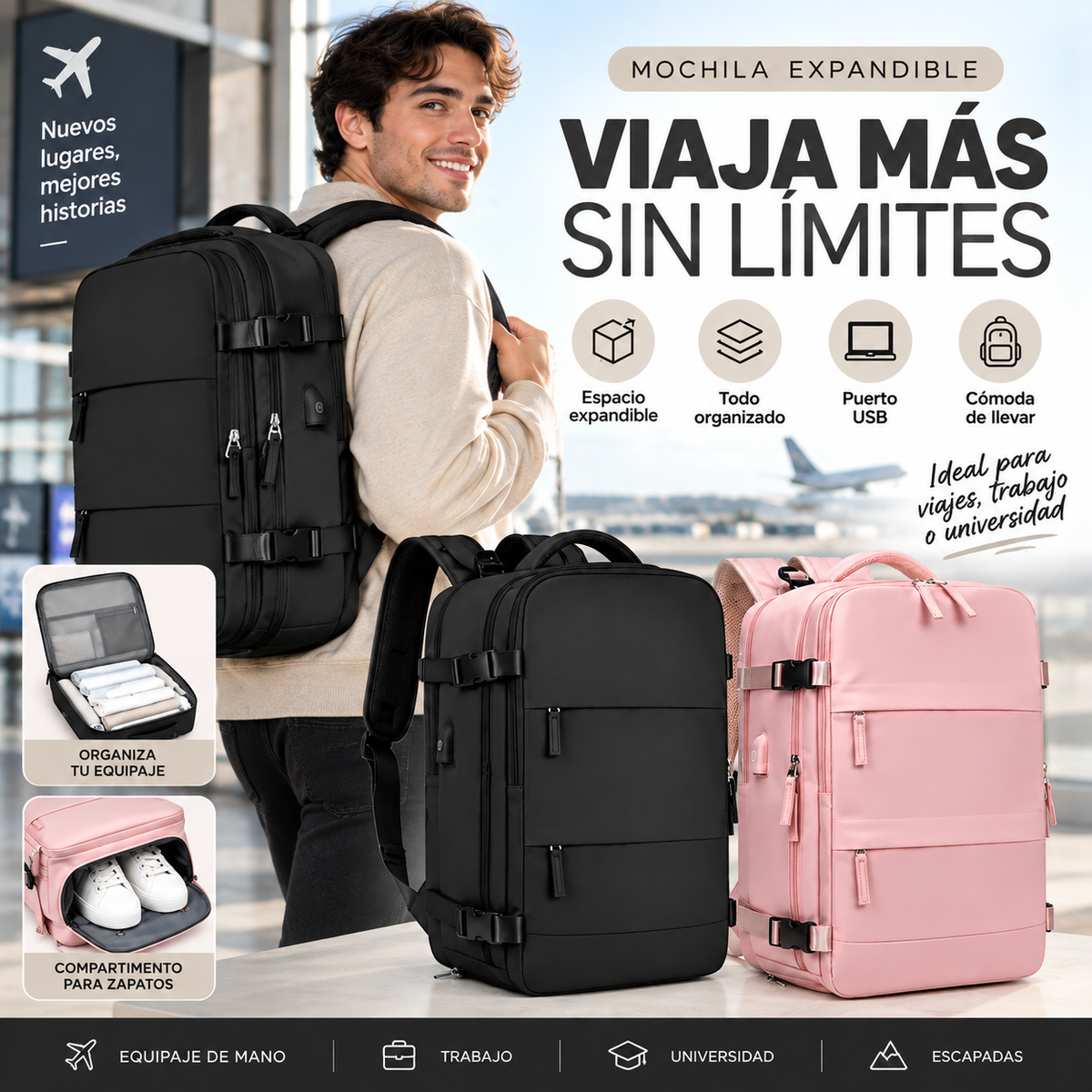 Mochila ViajaMax - Más espacio para viajar