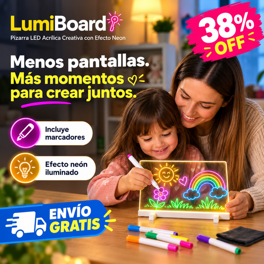 LumiBoard™ Pizarra LED Acrílica Reutilizable - Horas de diversión creando