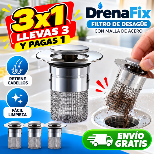 DrenaFix - Retiene cabellos y residuos.