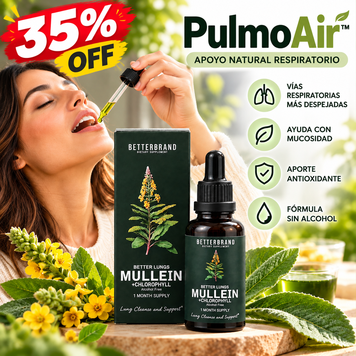 PulmoAir™ 60ml - Apoyo natural respiratorio