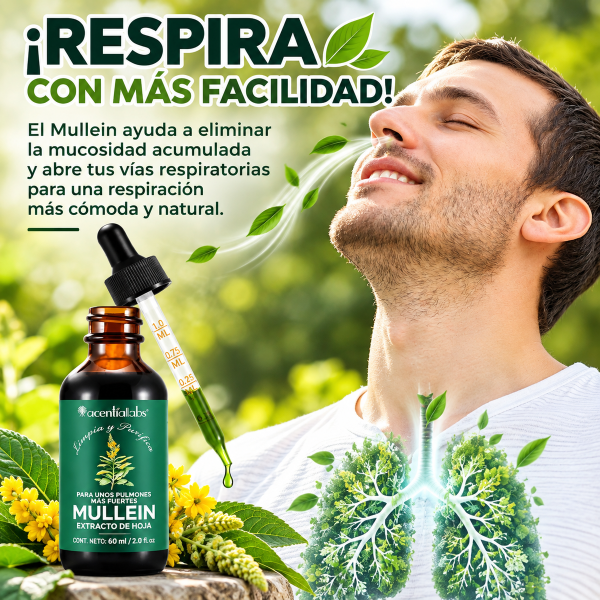 PulmoAir™ 60ml - Apoyo natural respiratorio