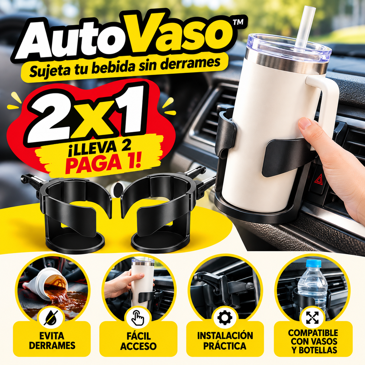 AutoVaso™ - Sujeta tu bebida sin derrames