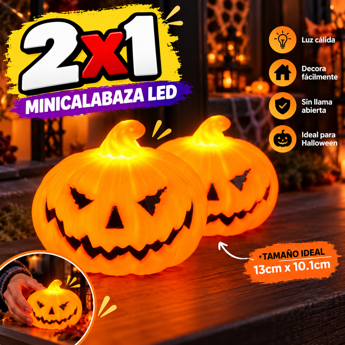 MiniCalabaza LED - Ilumina y decora Halloween