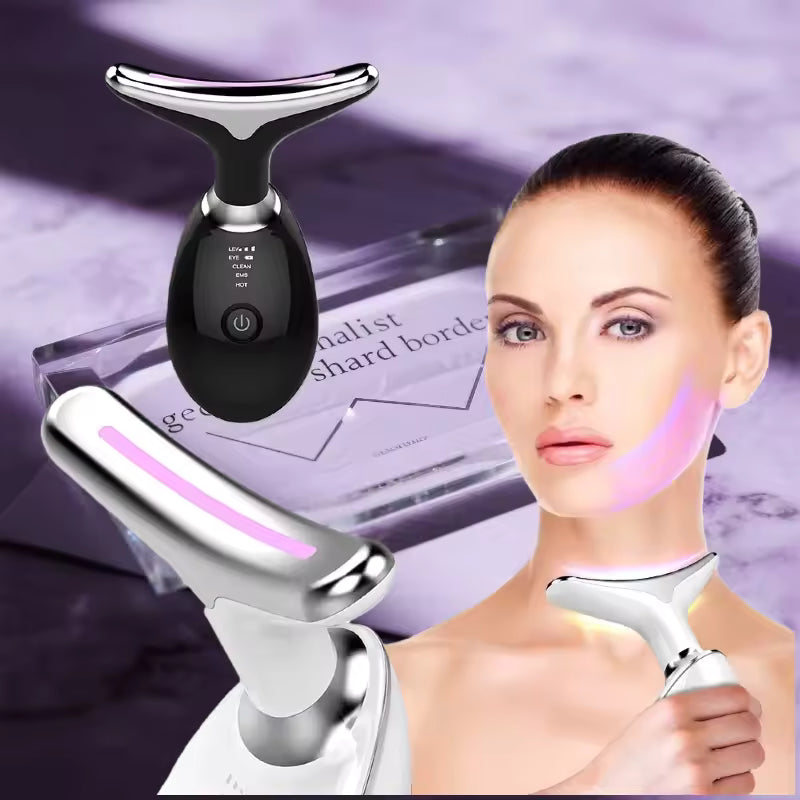 Masajeador Facial y de Cuello LED - Relajación y cuidado diario