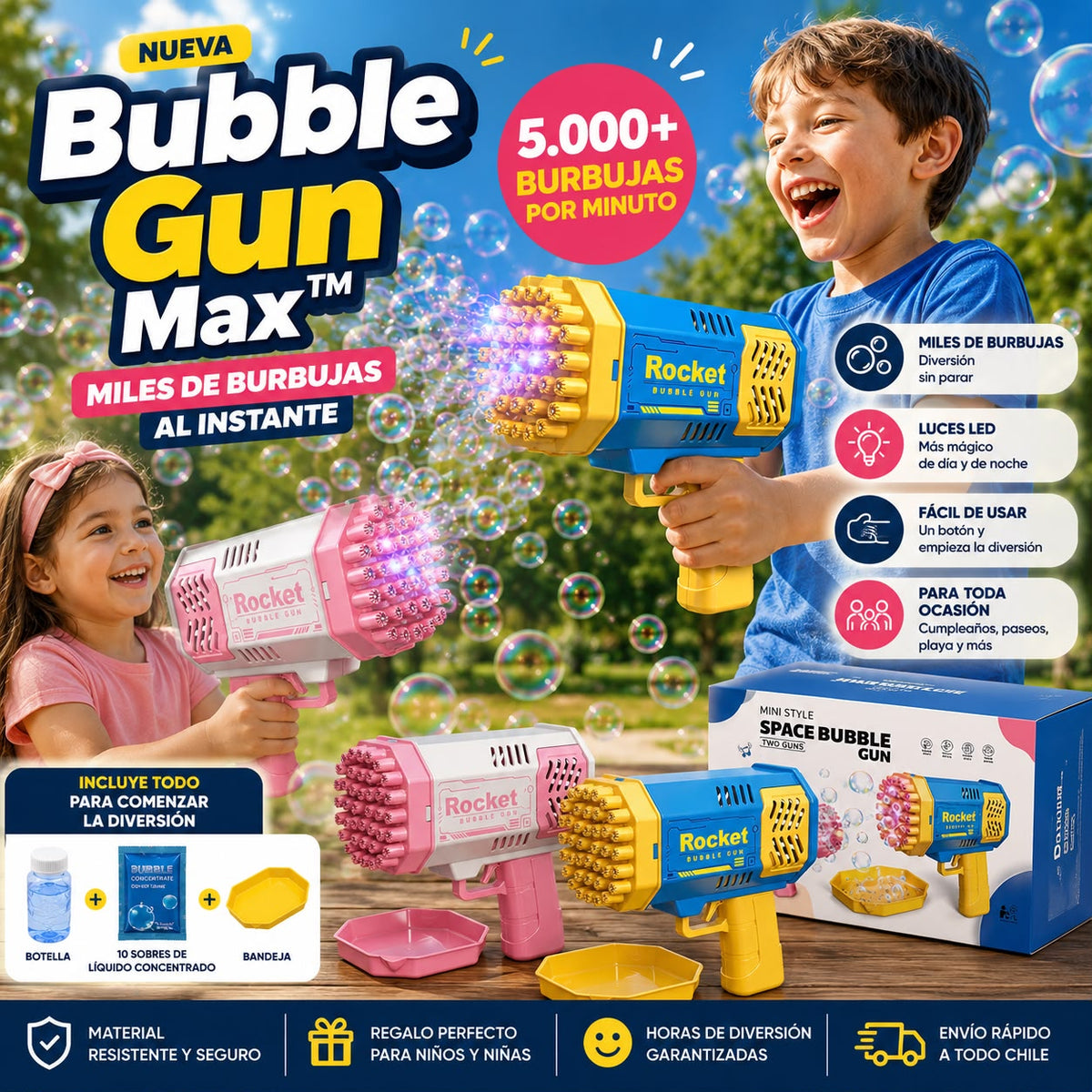 Bubble Gun Max™ ⭐ - Miles de burbujas al instante