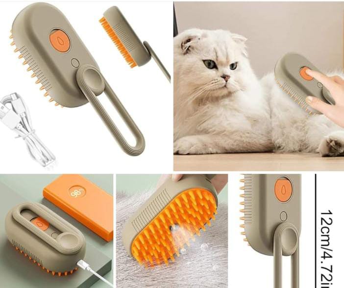 Cepillo Vapor 3 en 1 para Perros y Gatos - Pelaje limpio y suave