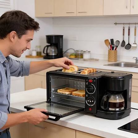 Horno Eléctrico 3 en 1 Cafetera Max™ - Todo en un solo lugar.