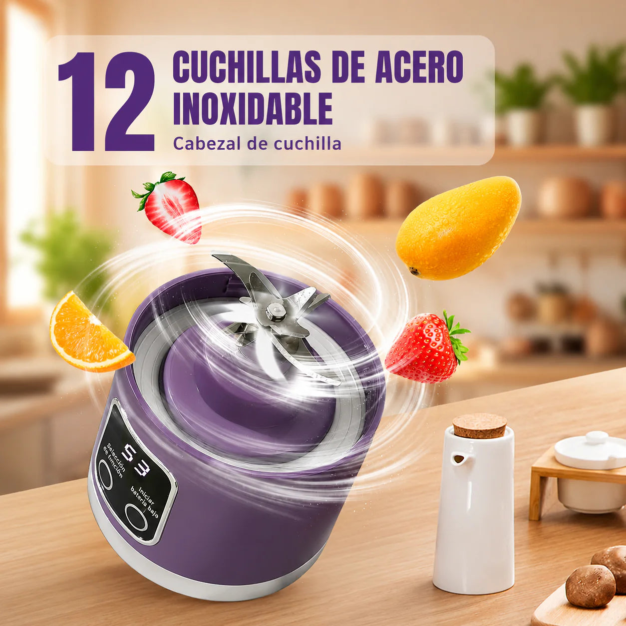 Licuadora Portátil Pro USB - Bebidas frescas donde quieras.