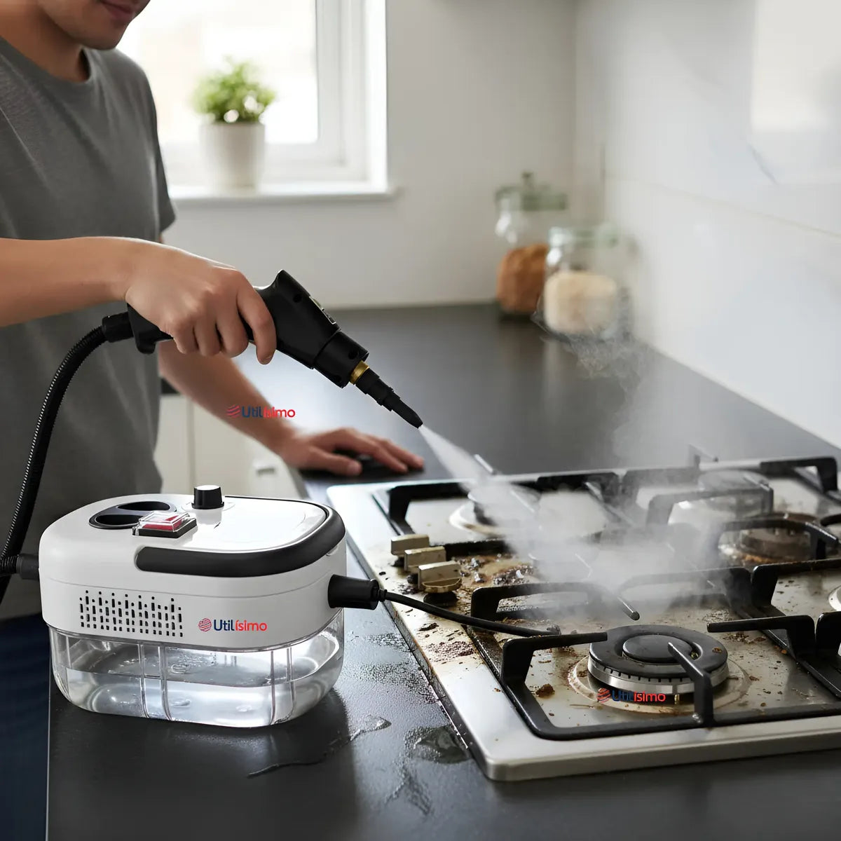 SteamPro 2500w, Limpiador A Vapor Presion Portatil - Limpieza profunda sin esfuerzo.