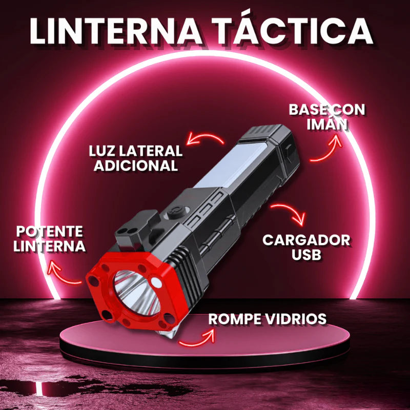 Linterna Martillo LED Táctica 4 en 1 - Prepárate para cualquier emergencia