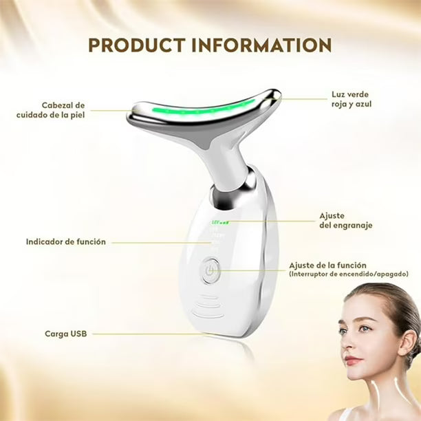 Masajeador Facial y de Cuello LED - Relajación y cuidado diario